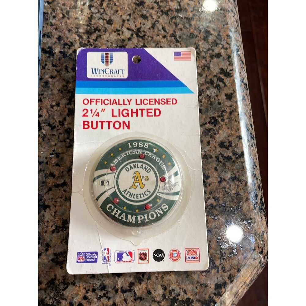 1988 American League champions, Oakland A’s athletics lighted button NEW